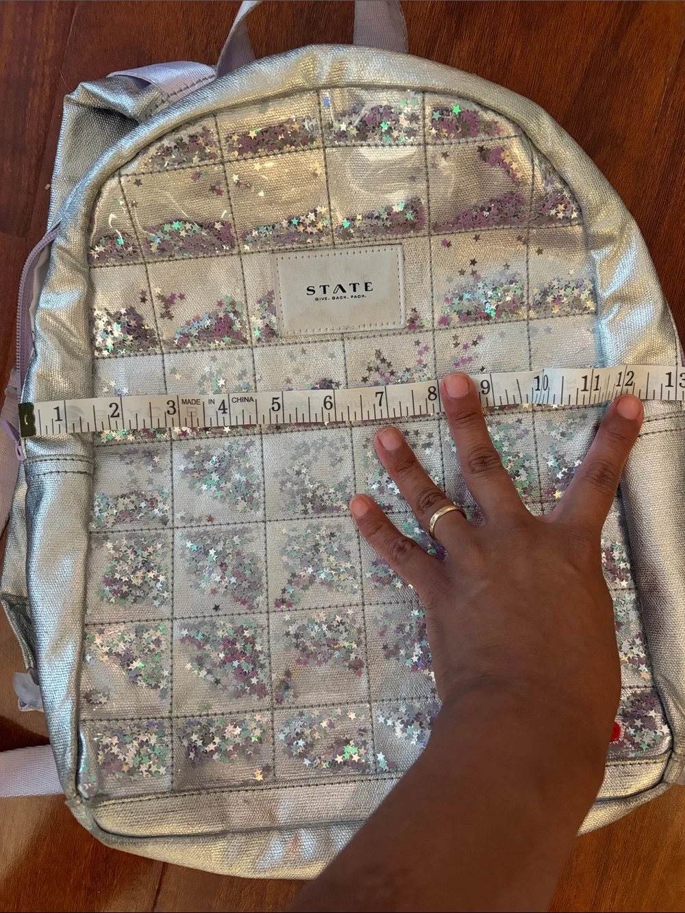 STATE Silver Star Confetti Backpack